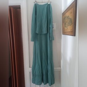 A long sleeve cow neck dress from the 1980s